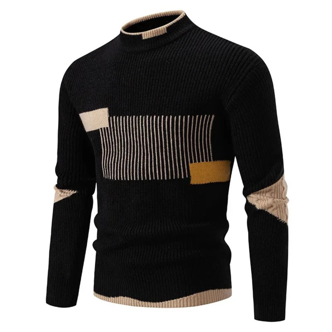 Heinrich | Herren Langarm-Pullover mit Geometrischem Muster — Diamant- und Streifen-Print in 9 Farben | Westmere