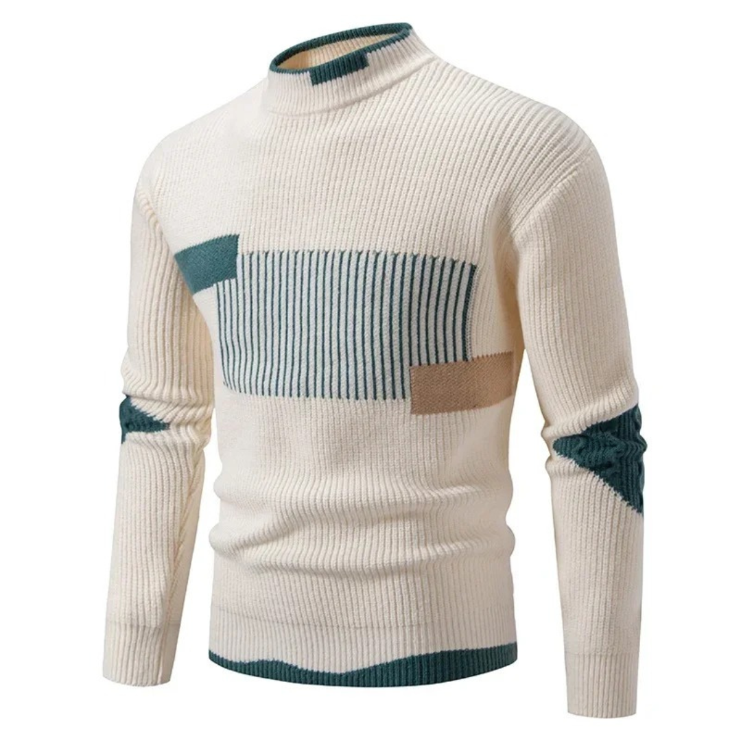 Heinrich | Herren Langarm-Pullover mit Geometrischem Muster — Diamant- und Streifen-Print in 9 Farben | Westmere