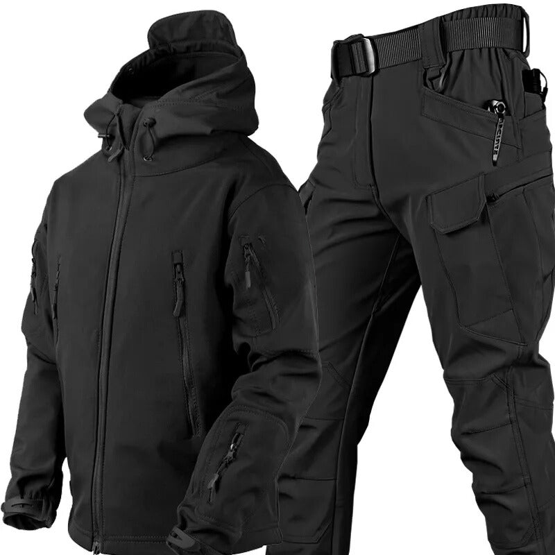 Mark Mens Waterproof Fleece-Lined Outdoor Set in Black
