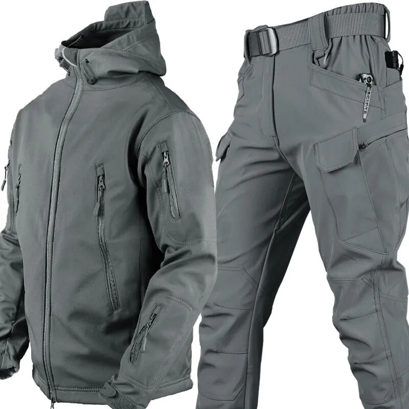Mark Mens Waterproof Fleece-Lined Outdoor Set in Gray