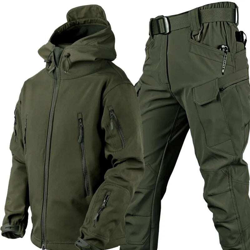 Mark Mens Waterproof Fleece-Lined Outdoor Set in Green