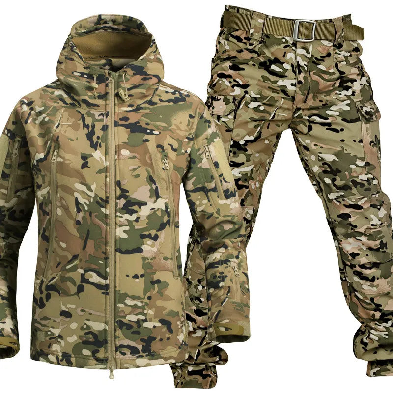 Mark Mens Waterproof Fleece-Lined Outdoor Set in Camouflage