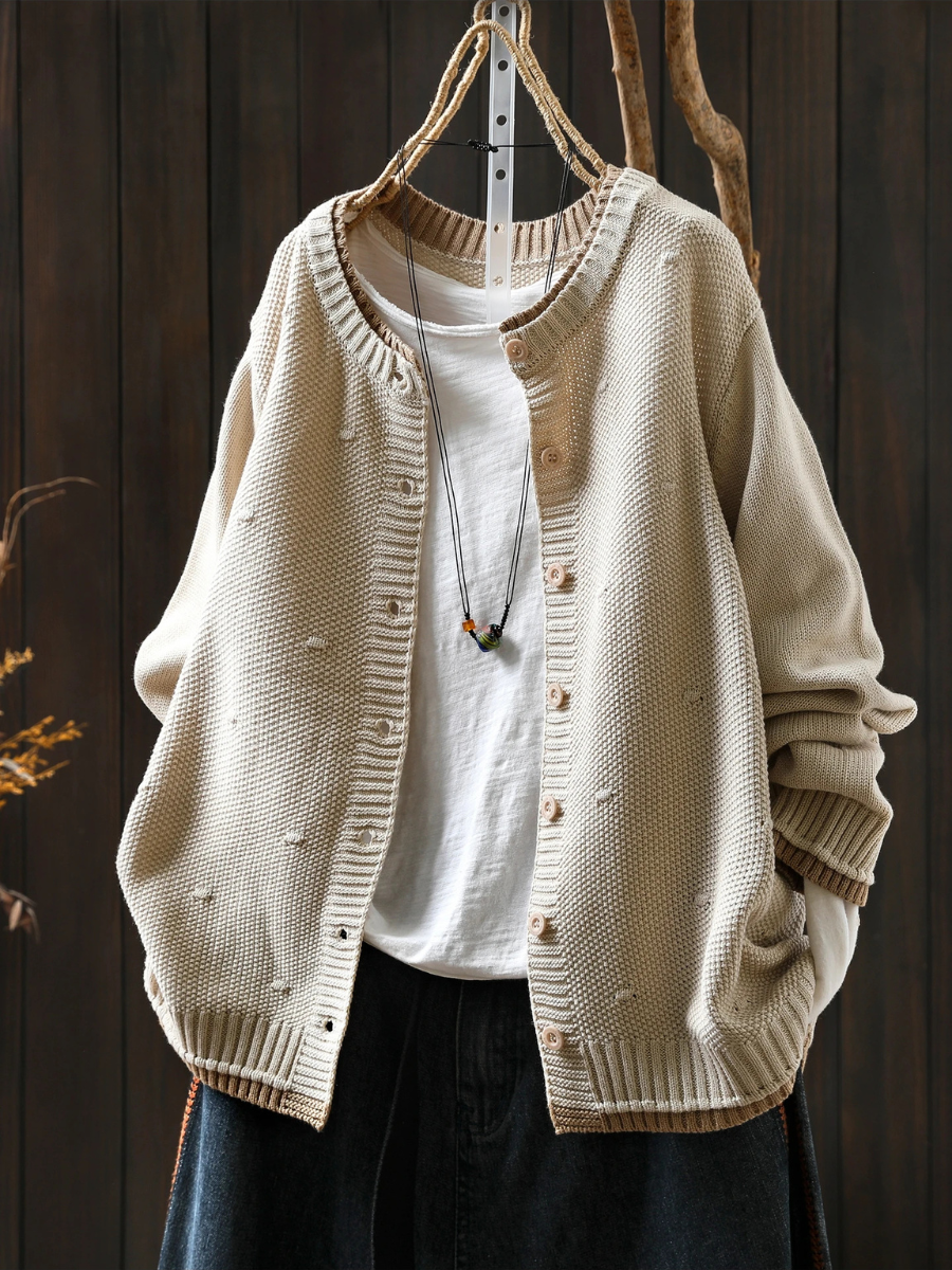 Veldara | Women's Oversized Chunky Knit Cardigan — Button-Front Textured Layer in 8 Colors | Westmere