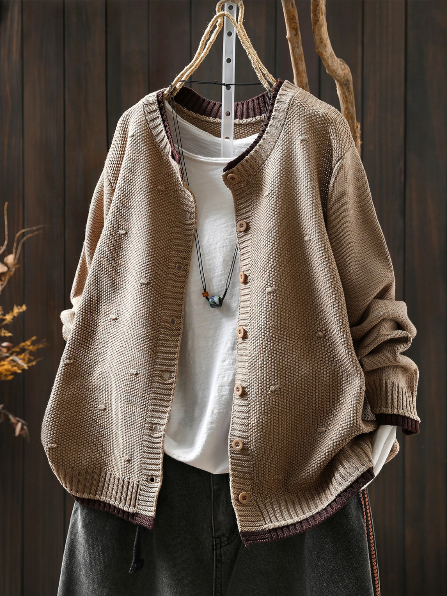 Veldara | Women's Oversized Chunky Knit Cardigan — Button-Front Textured Layer in 8 Colors | Westmere