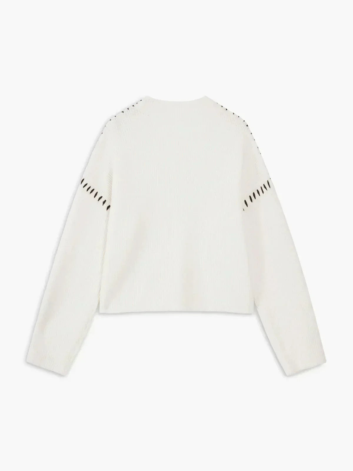 Verity | Women's Oversized Mock Neck Sweater — Chunky Knit with Contrast Whipstitch Trim | Westmere