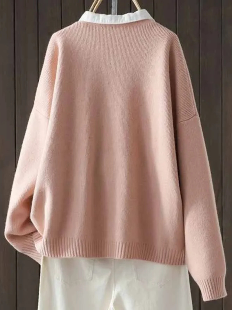 Vimala | Women's Relaxed Fit Knit Cardigan with Pockets — Four-Pocket Round Neck Layer | Westmere