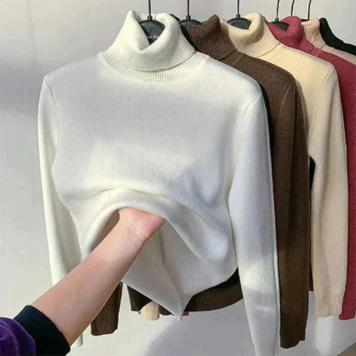 Zephyrine | Women's Fleece-Lined Turtleneck Sweater — Plush Interior Warm Winter Pullover in 6 Colors | Westmere