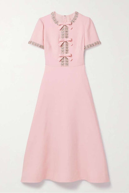 Aria™ | Midi Dress with Knot Detail Decorated with Crystals