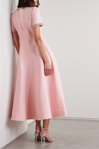 Aria™ | Midi Dress with Knot Detail Decorated with Crystals